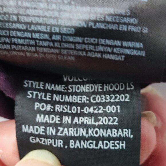 Volcom stonedye hoodies women's size M purple tie-dye pull on kangaroo pockets - Picture 9 of 12